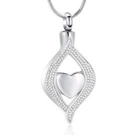 Pet Paw Print Cremation Jewelry for Ashes for Dog/Cat Funeral Memorial Urn Necklace Ashes Holder Keepsake Cremation Urn Pendant (Sliver)