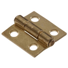 Hardware Essentials 851730 Light Narrow Door Hinges and Fixed Pin Brass 1" -2 Pack