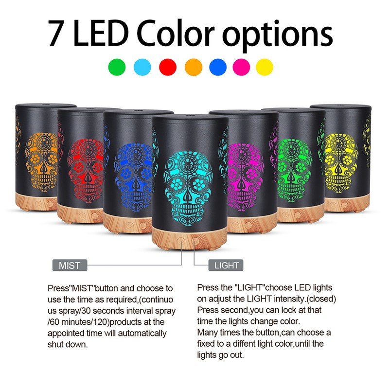 Essential Oil Diffuser Portable Remote Control Aroma Diffuser LED Light