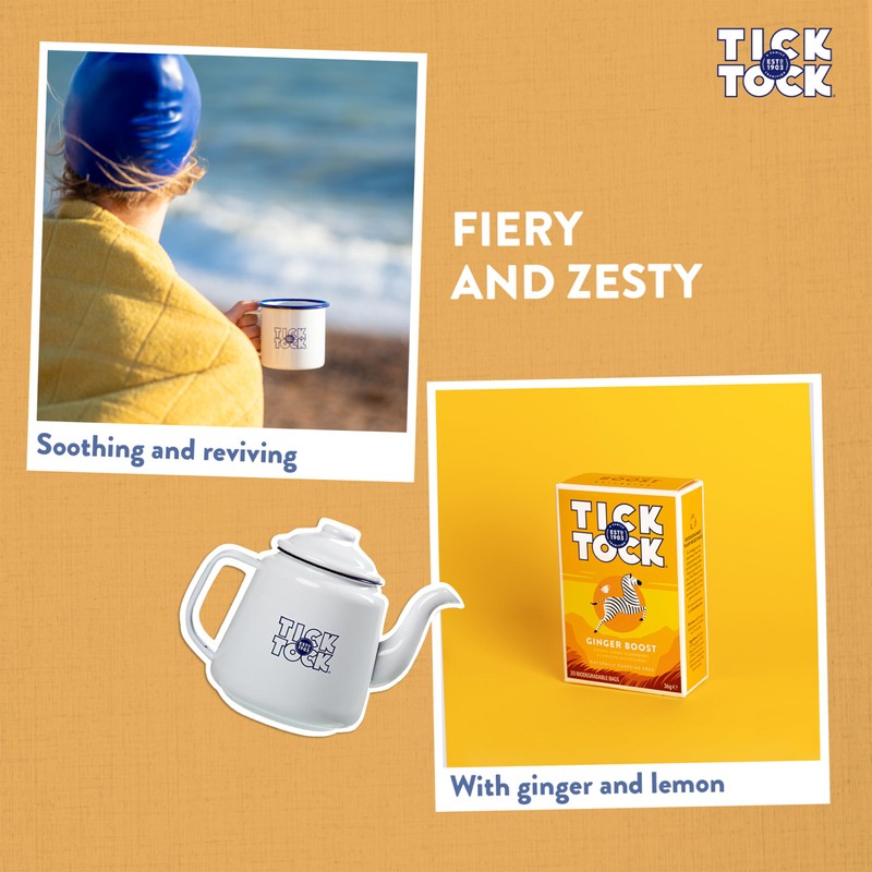 Tick Tock Wellbeing Ginger Boost Tea | Invigorating & Caffeine-Free