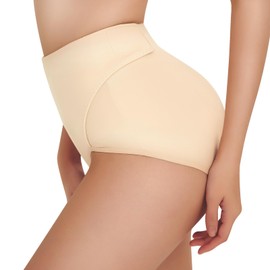 Shymay Postpartum Underwear Tummy Control Belly Wrap for Women C-section Underwear Fupa Control Panties (Beige, Medium)