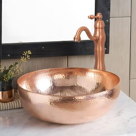 Copper Bathroom Vessel Faucet Basin Mixer Tap Solid Brass Lavatroy Tall Body Hot and Cold Water Faucet Akicon …