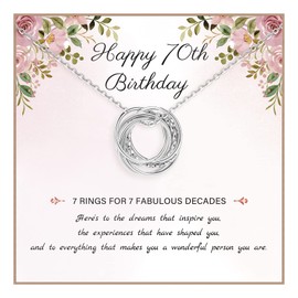 MOROTOLE Birthday Gifts for Women 925 Sterling Silver/14K Gold Plated Necklac 30th 40th 50th 60th 70 Birthday Gifts Women Mother's Day Presents for Mom Necklace Birthday Gift for Grandma