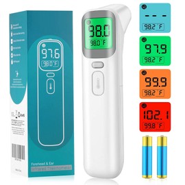 DONYKARRY Forehead Thermometer For Kids, 4 in1 Touchless Infrared Thermometer Digital Thermometer For Body And Object Temp Measurement, With Accurate Reading, Fever Alarm, Memory Function