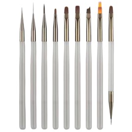 Nagelkunst-Pinsel, Punktbohrer, Malwerkzeug-Set, Nagelkunststift, Nagel-Punktierwerkzeug, Nagellack-Pinsel für DIY-Nagelkunst-Designs, 9 Stück