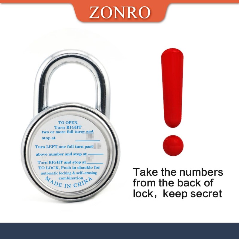 ZonRo Standard Dial Combination Lock, 2 inches Wide,3 Digit Code