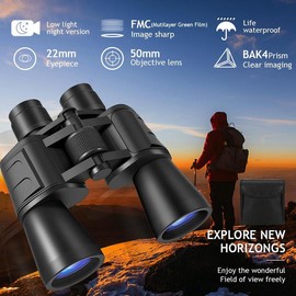 180x100 HD Military Zoom Powerful Binoculars Day/Low Night Optics Hunting & Case, HD Professional/Daily Waterproof Binoculars Telescope for Bird Watching Travel Hunting Football Games, Night Vision HD FMC BAK4 Prism Lens, Outdoor Sports