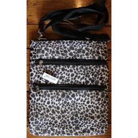 C&K New Leopard Print Hanging Travel Electronic Bag Bible Carrier Zipper Messanger