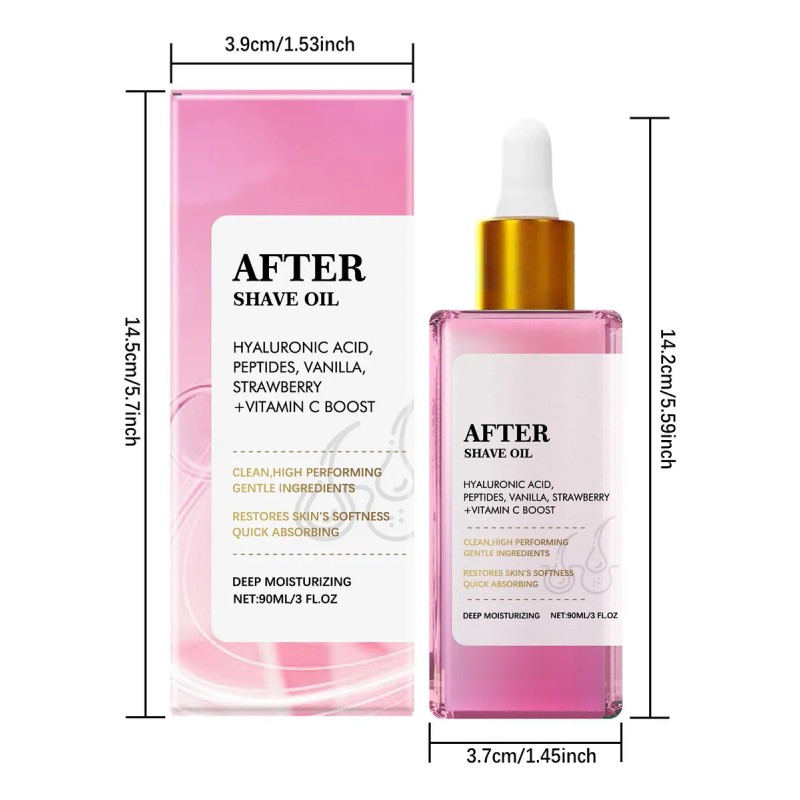 2pcs Aceite Para Después Del Afeitado Con Vainilla Y Fresa