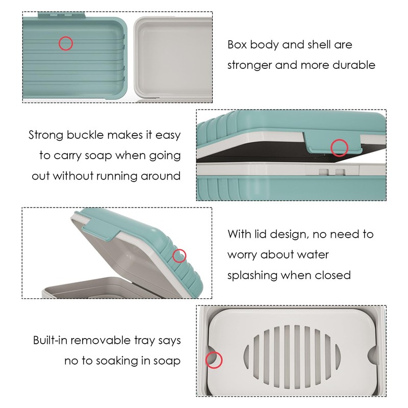 Pack of 2 Portable Soap Dish, Travel Soap Dish, Leak-proof