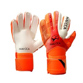 Wrzbest Youth Kids Children Goalkeeper Gloves Professional Goalie Gloves,Soccer Football Goalkeeper Training Secure Gloves with Strong Grip and Finger Spines Protection (Orange, 5)