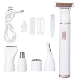 Womens Electric Razor 5 in 1 USB Charge Stainless Steel Heads Detachable Electric Hair Remover for Nose Hair Eyebrow