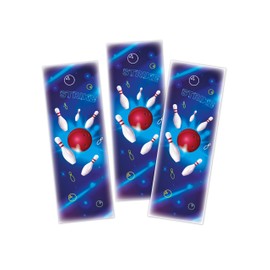 Limonia 12 Bookmarks + 12 Mini Notepads, 25 Sheets Each DIN A7 Set Guest Gift Party Bags for Children's Birthday Party Theme Party Celebration Event Travel Boys Boys Girls School Bowling Neon