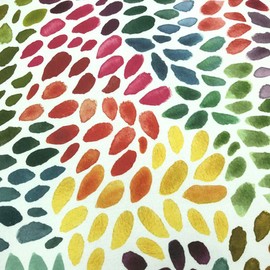Kt KILOtela - Fabric sold by the metre, digitally printed, half panama, 100% organic cotton, Öko-Tex Standard 100, width 280 cm, length selectable from 50 to 50 cm, flower petals, multi-coloured