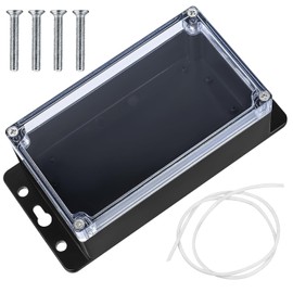 Waterproof Junction Box, IP65 Electrical Project Box, Distribution Box, Dustproof, Weatherproof, ABS Cable Housing Distribution Box for Indoor Outdoor Electronic Cable, Black, Transparent (20 x 12 x