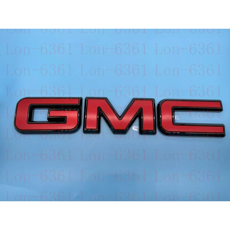 Auto Rear Tailgate GMC Red Black OVERLAY Emblem Badge Fit