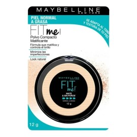 Maybelline Base Maquillaje Polvo Fit Me, 12 gr, matifica y controla brillo 16h, minimiza poros