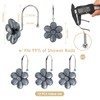 3D Floral Shower Curtain Hooks, 12 Pcs Rust Proof Resin