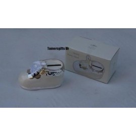 Baby Bootie Money Box Piggy Bank Silver Plated Boy or Girl Christening Gift Bnib