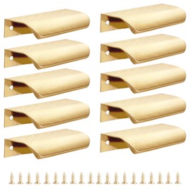 JIAQCN 10 Piezas Agarraderas Doradas, Jaladeras Para Cajones, Adecuado Para Cocina, Dormitorio, Baño, Armario, Garaje, Puerta De Armario, Etc