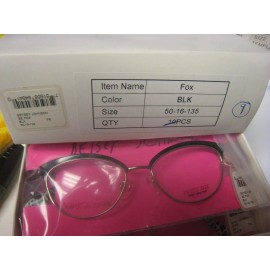 Betsey Johnson Fox Eyeglasses 50-16-135-35V  Black Silver with Unger case