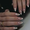 Press on Nails Almond - White Aurora French Tip False