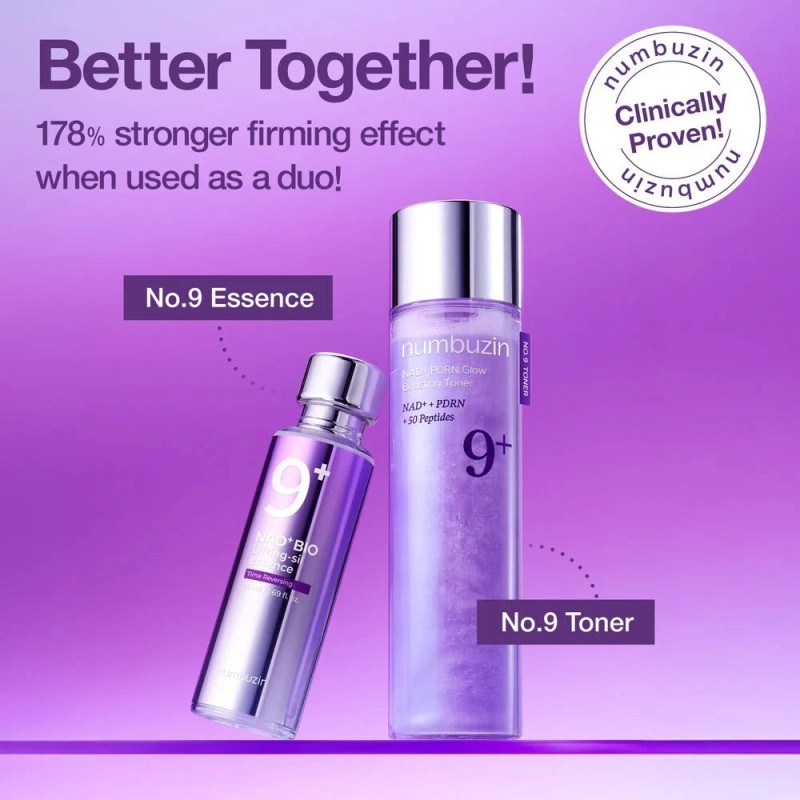 Numbuzin No.9 NAD+ Glow Boosting Set – Hydrating, Firming Toner