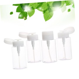 WOONEKY Travel Size Makeup Remover Bottles Pump 160ml Plastic Dispensing Bottles for Toiletries Set of 4