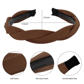 Norbiariz Headbands for Women's Hair, 4 Pack Fashion Headbands with Teeth Fabric Hairbands Non-slip Head Bands Hair Accessories for Women Girls