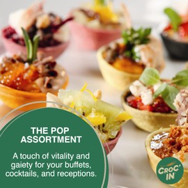 CROC'IN - Gold Tartlet Shells - Edible Appetizer Or Dessert Cups - Mini Pastry Cases - Artisanal & Vegan Confection - 24 Pieces