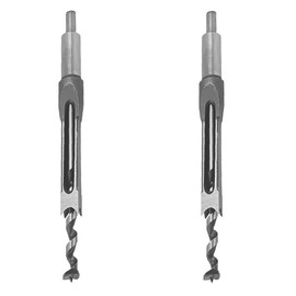 Square Hole Drill Bit 3/8" in. Woodworking Mortise Hollow Chisel Drill Bit Wood Hole Saw Cutter-2Pcs