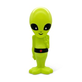 Goofballs 24-Inch Lighted Alien Novelty Light – Retro Green Martian with Peace Sign – Indoor/Outdoor Display, Sci-Fi Decor, Unique Yard Art with Plug-in Lights