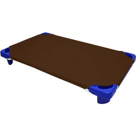 Brown Pack of 12 ( Size 22" x 52" ) Daycare Cot Sheets Fitted Sheets Pre-School Cot Sheet Nap Sheet for Boys/Girls Corner Elastic Loops Toddler 800 TC