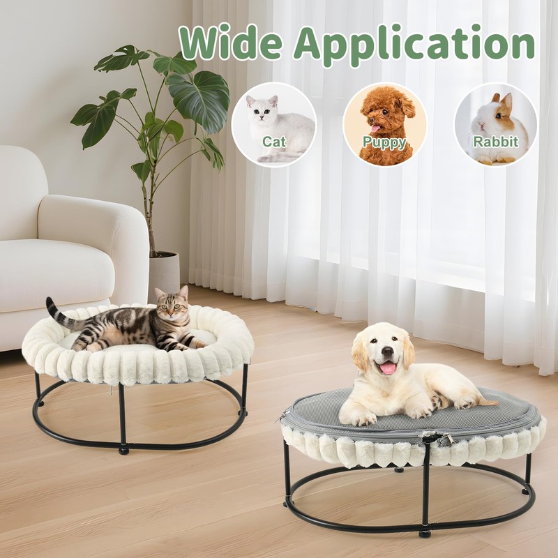 Sunhoo Elevated Cat Bed for Indoor Cats Raised Kitten Hammock