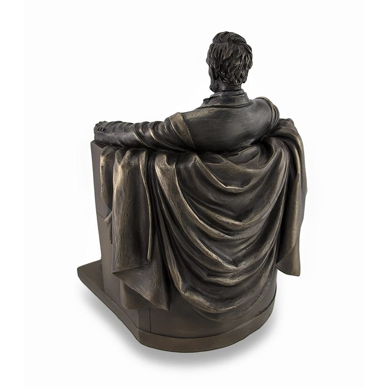 Abraham Lincoln Bronze Finished Historical Sculptural Statue, Expertly Crafted Replica