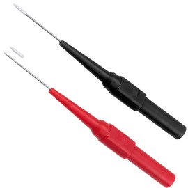 HINZIC 2pcs 0.027in Test Probe Pins, Stainless Steel Insulation Needle Probe, No-Destructive Multimeter Probe for Car Banana Socket Tester- Red & Black