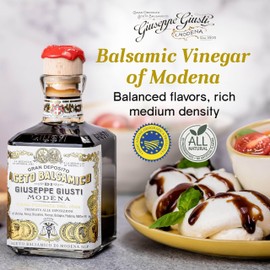Giusti Balsamic Vinegar of Modena IGP – 2 Gold Medals Gourmet Aceto Balsamico di Modena With Rich Flavor for Salads, Marinades, Cheese & Finishing, Made in Italy – 8.45 fl oz (250 ml) - Pack of 1