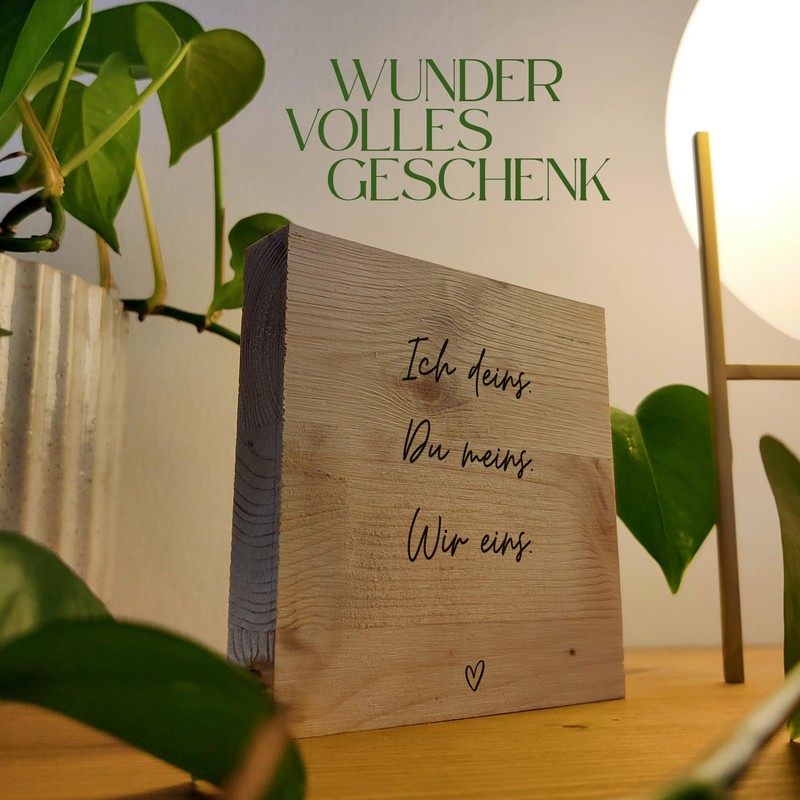 Paar Geschenk - Ich deins, du meins, wir eins Holzbild