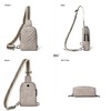 LATMAP Sling Bag for Women Men Leather Small Sling Backpack