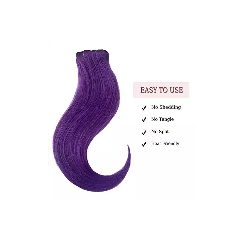 QNI-LMB Extensiones De Cabello Color Purple - Cabello 100% Natural