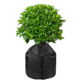 SagaSave Winter Plant Pot Covers Freeze Protection, 25.6'' x 27.5'' Reusable Garden Plant Protector for Small Trees and Shrubs (1 PC Black)