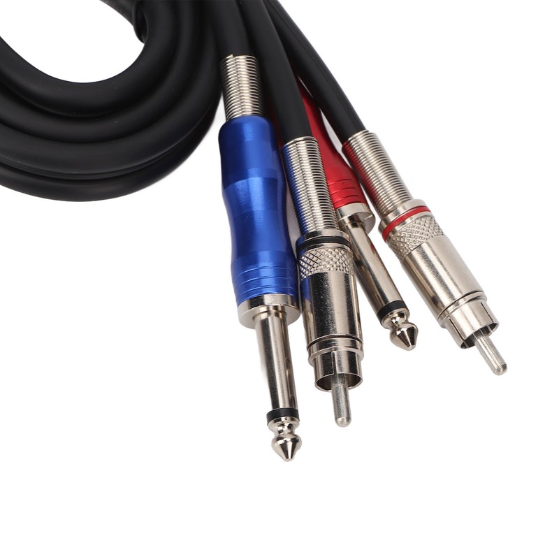 Dual 1/4 Inch TS to Dual RCA Stereo Sound Cable