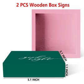 Inspirational Good Night Room Quote Home Accessories Decor Rustic Wooden Box Sign Desk Decor for Home Family members Table Shelf Wall Living Room Bathroom Farmhouse Office Wood Block Plaque Box Sign