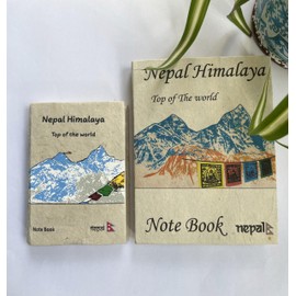 RISEON Set of 2 Handicrafts Nepali Handmade Vintage Lokta Paper Journal Diary Notebook Planner, Made in the Himalayas of Nepal (Nepal Himalaya)