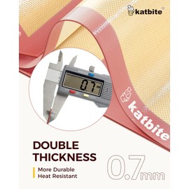 Katbite Silicone Baking Mat Colorful Collection - Set of 3: 2 Half Sheets Mats (11 5/8" x 16 1/2") + 1 Quarter Baking Sheet, Reusable & Nonstick Bakeware Mats for Cookies, Macarons, Bread (Pink)