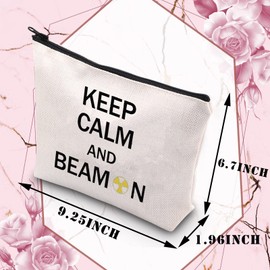 PLITI X-Ray Tech Gift Radiographer Makeup Bag Keep Calm and Beam On for Radiation Therapist Gifts Radiographer Inspirational Gift(Calm beamU)