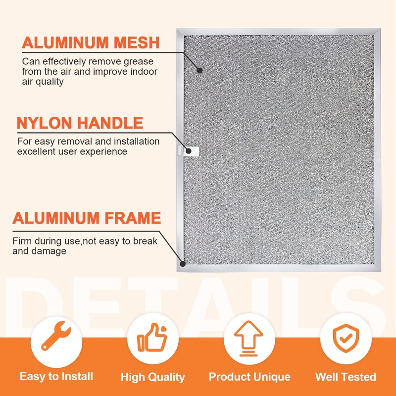 【ALUMINUM UPGRADED】BPS1FA30 Range Hood Filter 11-3/4" x 14-1/4" x 3/8"