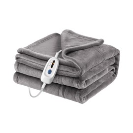 ONDAN Electric Heated Blanket Microplush Cover Blanket, Full Size 72"x84" with 4 Heat Settings & 10 Hours Auto Off, Cozy & Warm for All Night, Machine Washable, Linen