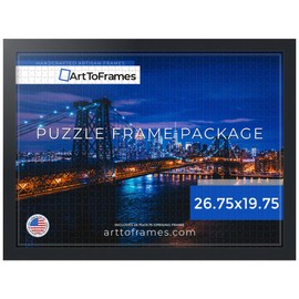 ArtToFrames 26.75x19.75 INCH/68x50 CM Black Frame for 1000 piece Puzzles.This 1.25 Inch Custom MDF Puzzle Frame is Black - Comes with Economy Acrylic (PuzzleFRBW72079-26.75x19.75)
