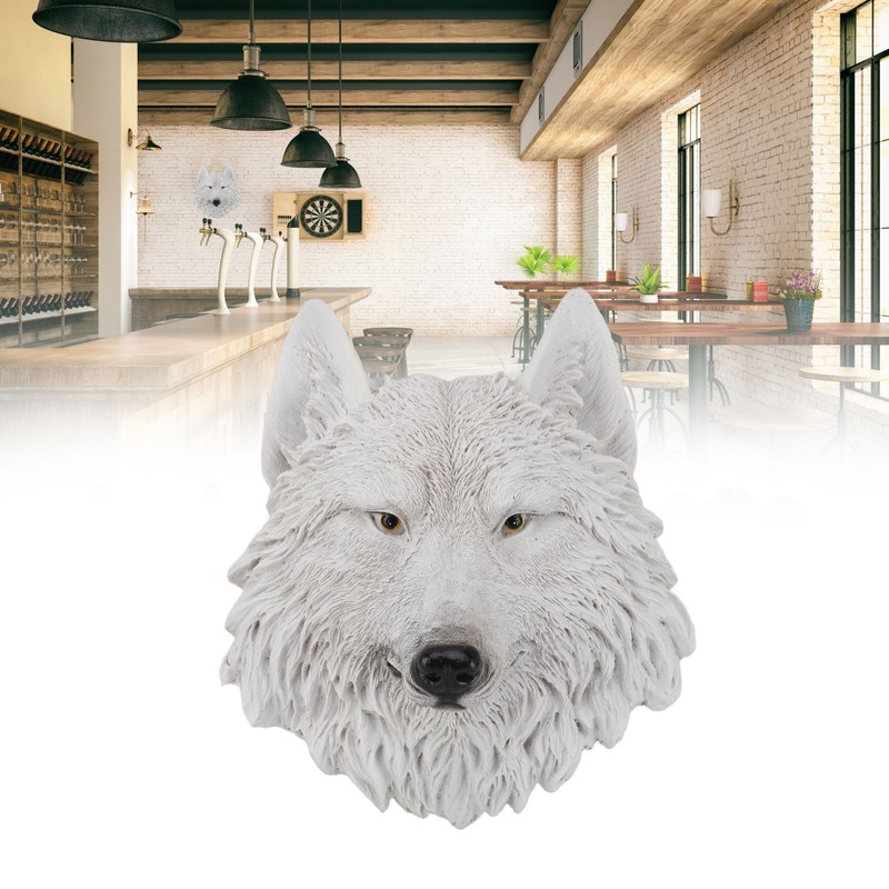 3D Simulation Animal Head Statues Wall Decor Resin Unique Exquisite